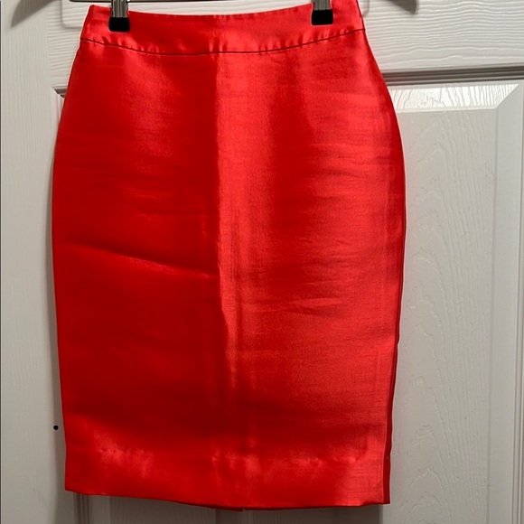 Kate Spade Madison Avenue Collection Orange/Red Silk Blend Pencil Skirt Cocktail - Picture 1 of 3